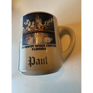 Nice Vintage Kennedy Space Center Florida Paul Ceramic Coffee Mug Rare